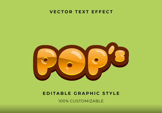 Yellow Brown Rounded Glossy Cartoon Text Effect