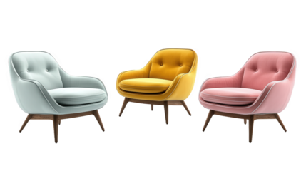 Modern Upholstered Armchairs in Pastel Colors