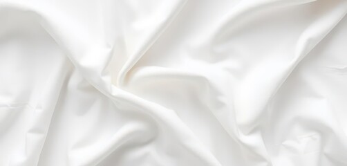 Naklejka premium Smooth, subtly textured white cotton fabric, soft drape, linen, crease, drape