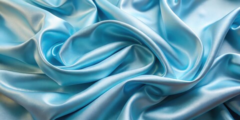 Fototapeta premium Satin fabric with light blue hue and glossy finish in spring-summer season