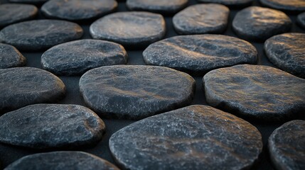Black stone with grey cement texture, clean and minimal flat lay composition, conveying simplicity and modern elegance.