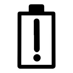 Empty battery icon. Symbol of power depletion, technology, and energy. A digital graphic, simple illustration representing power source and no charge concept, indicating complete battery drain
