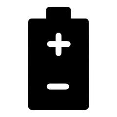 Fototapeta premium Battery icon with plus and minus signs. Symbol of polarity, technology, and energy. A digital graphic, simple illustration representing power source and electrical concept, indicating battery terminal