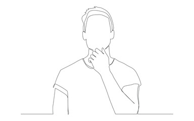 thinking man - continuous one line drawing.