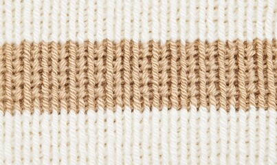 Close-up view of a knitted fabric texture stripes. Cozy wool yarn pattern perfect for backgrounds