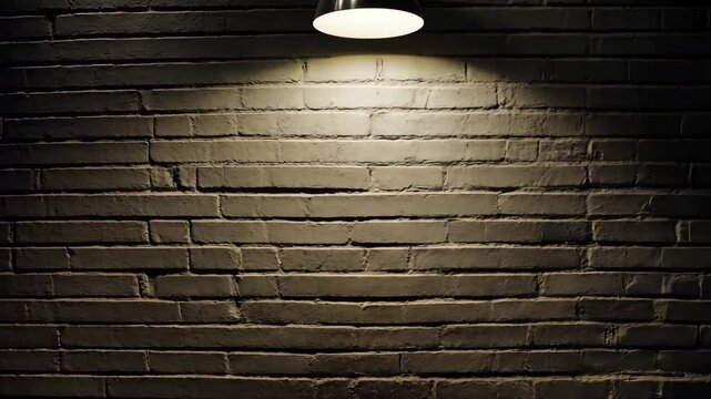 Warm light highlights a rough brick wall, creating an inviting atmosphere in an urban space at night