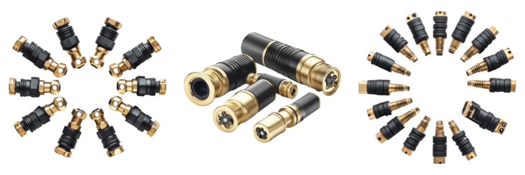Connectors isolated on transparent background. PNG , Set of