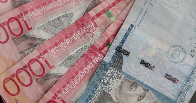 Dominican Peso 1000 DOP banknote Dominican money notes, rotating.