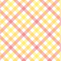 Gingham seamless pattern.Checkered tartan plaid repeat pattern in red orange yellow.Geometric vector illustration background wallpaper for fabric and prints.