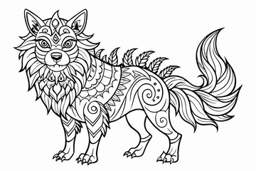 coloring page line art the black vector