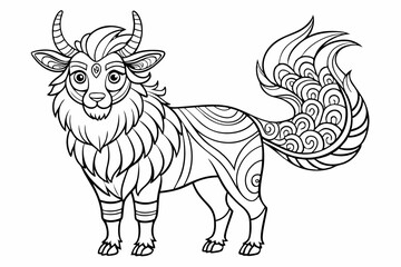coloring page line art the black vector