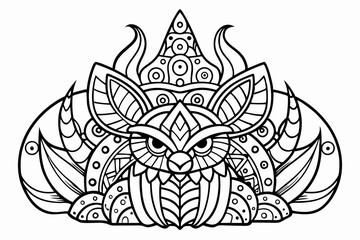 coloring page line art the black vector