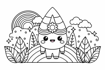 coloring page line art the black vector