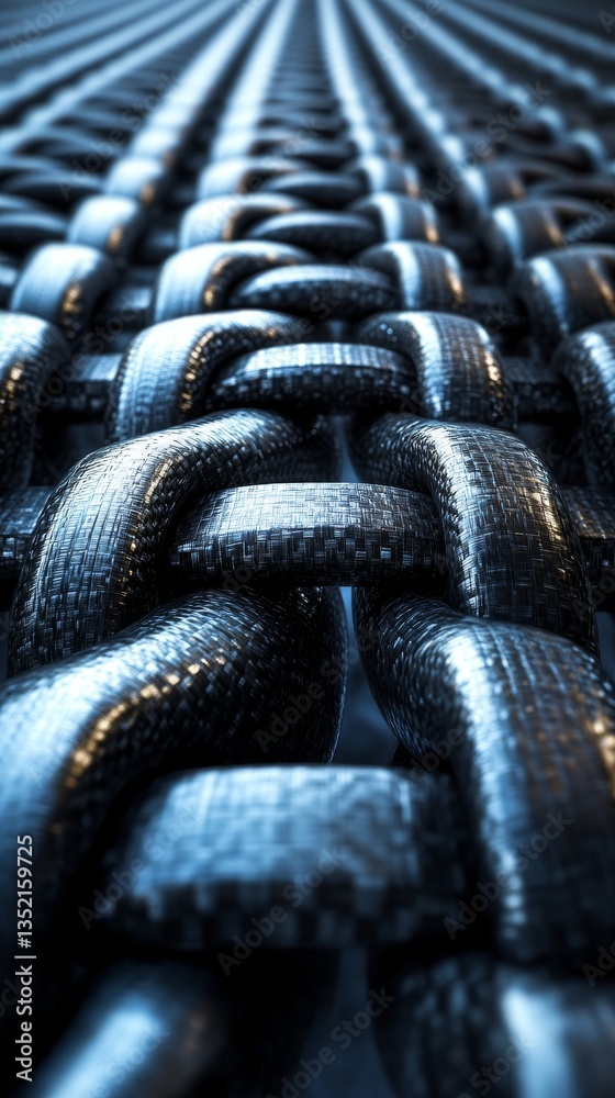 Poster a zoomed-in view of a textured surface adorned with a pattern of reflective dots on a dark backgroun
