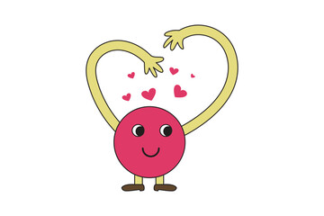 character with love sign
