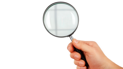 Hand Holding Magnifying Glass for Investigation