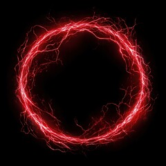 Naklejka premium Red Electric Circle on Black Background