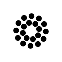 18 circles organized in a circle, a round formed by vector 18 assets round shaped.