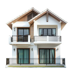 Patio Home front view full length isolate on transparency background