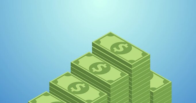 Isometric Dollar Currency Stack Growth With Alpha