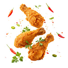 fried chicken legs on a transparent background