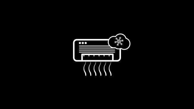 air conditioner icon animated. ac icon, cloud with cold icon