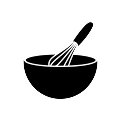 Minimalist Whisk and Mixing Bowl Icon