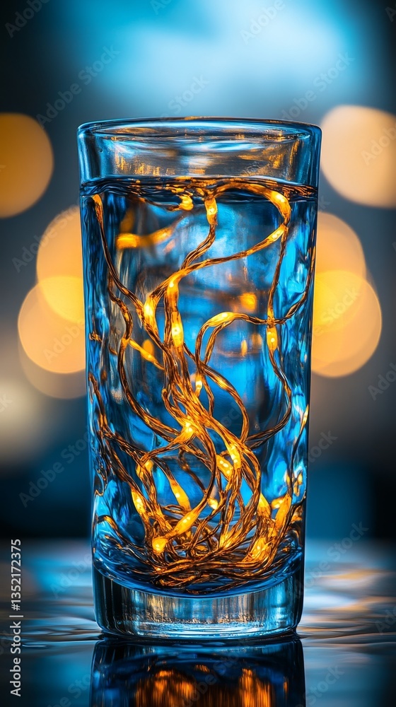 Poster a vivid glass block reflecting a spectrum of colors, revealing unique patterns and textures in a sof