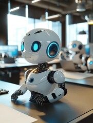 Robot with Office Desk