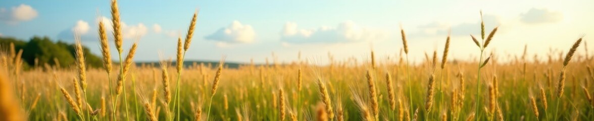 Obraz premium Wild prairie grasses swaying gently in breeze, background, light