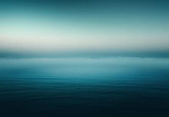 Obraz premium Calm Ocean Water Landscape with Foggy Horizon and Tranquil Atmosphere