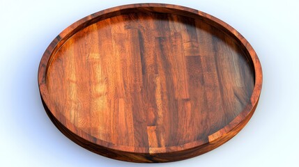 Round wooden serving tray for kitchen or dining use, rustic style, elegant home decor