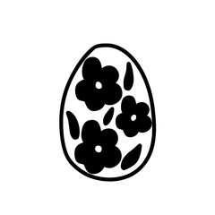 Obraz premium Cute Easter Egg Flower Outline