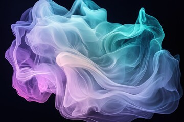 Fototapeta premium Abstract Pastel Flowing Fabric Swirls, Teal, Purple, Pink, White, Digital Art