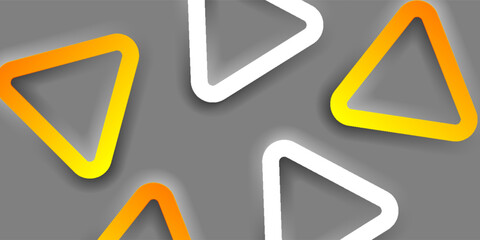 modern abstract background featuring glowing white and yellow triangular outlines on a smooth gray backdrop, creating a stylish and futuristic design