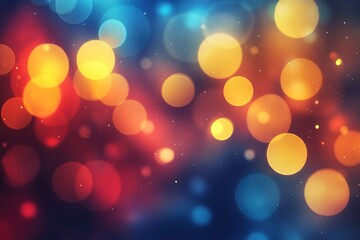Abstract Bokeh Background Warm and Cool Color Blends, Festive Lights, Sparkling Design