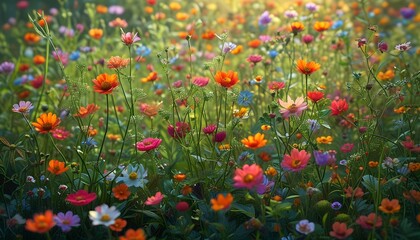 Fototapeta premium Weeds among flowers