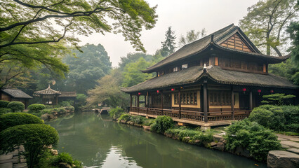 japanese garden in spring