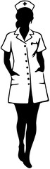 silhouette of nurse on white background