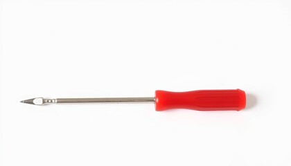 Fototapeta premium Red Plastic Handle Screwdriver On White Backgrounds