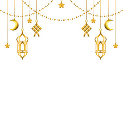 Islamic Lantern Decoration Pictures for Eid, golden, gold, muslim