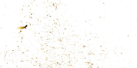 Abstract luxury golden confetti glitter and dust falling down on transparent background. Beautiful golden light background. Shiny glittering dust background. Vector illustration.