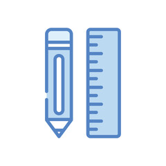 pencil ruler vector icon