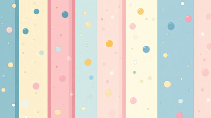Seamless Cute Pastel Bubble and Stripe Pattern