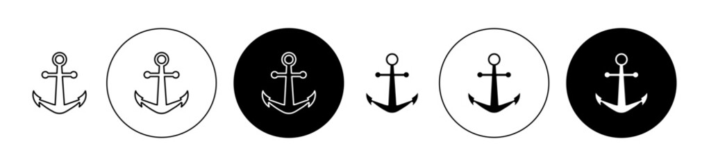 Anchor icon editable vector set © Creatives