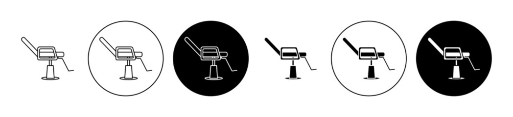 Beautician armchair icon editable vector set