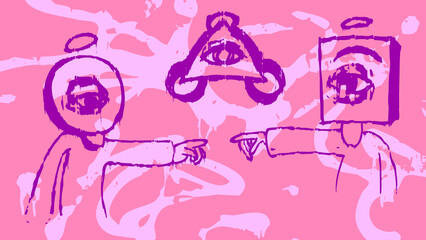 Graffiti Street Art Abstract on Vibrant Background