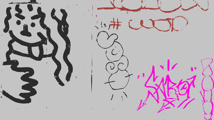 Graffiti Street Art Abstract on Vibrant Background © JaiStudio