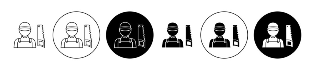 Carpenter worker icon editable vector set