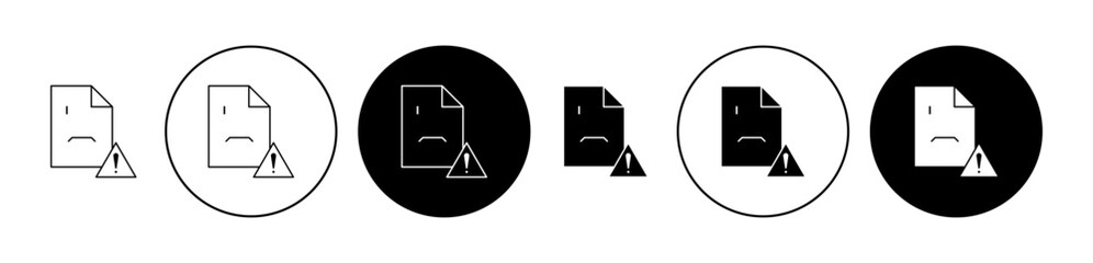 Corrupted file icon editable vector set